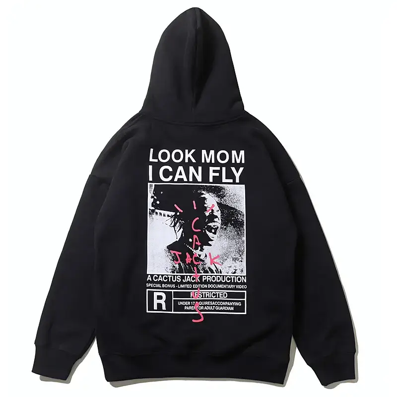 American Autumn and Winter Fashionable Portrait Print Personalized Velvet Hooded Sweatshirt for Men and Women Couple Pullover Hoodie Jacket