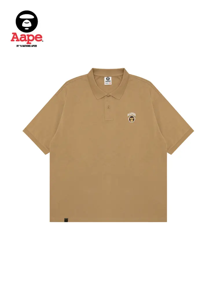 AAPE Flagship Store Men's Spring and Summer Ape Corps Trendy Minimalist Casual Polo Shirt 1677xxo