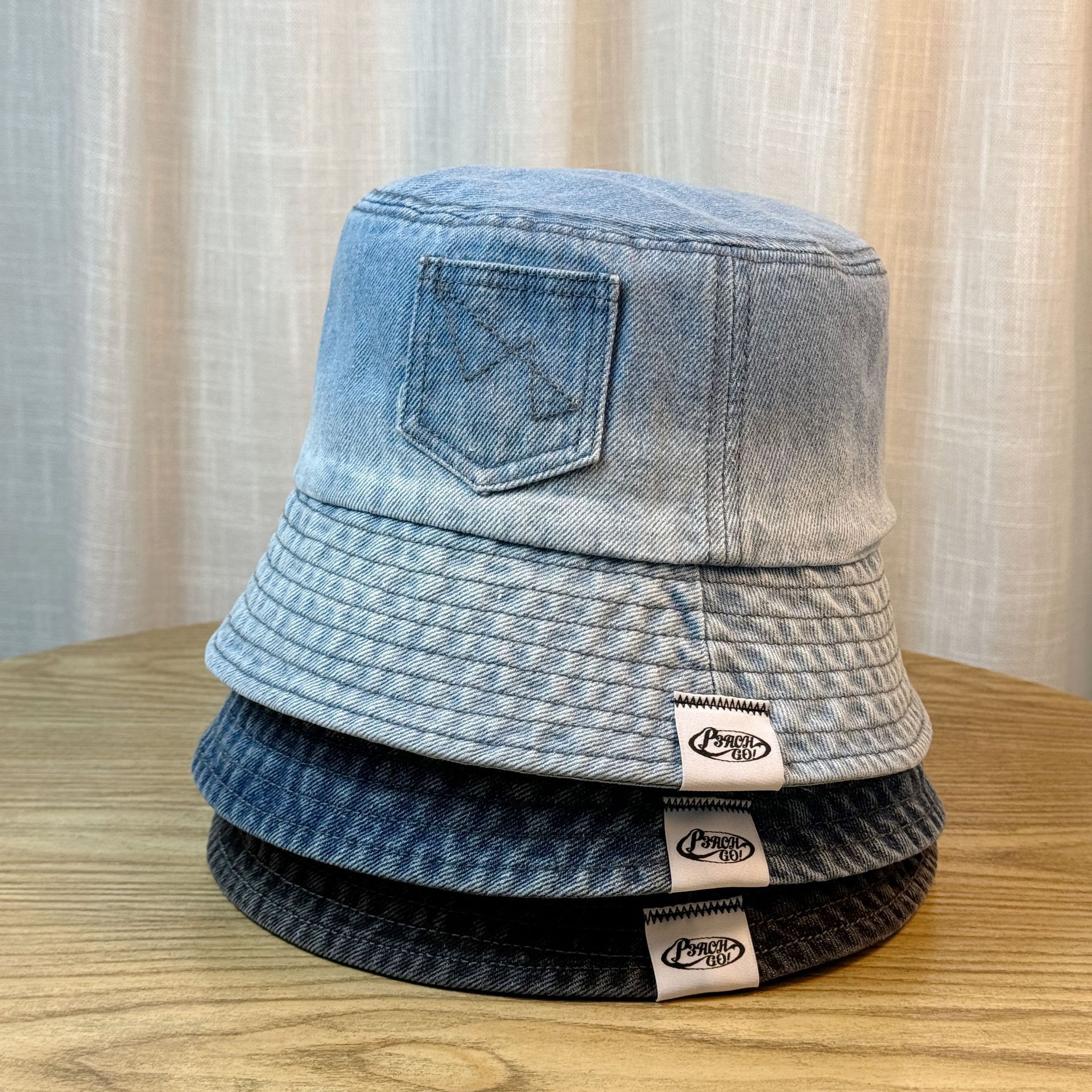 Washed Denim Fisherman Hat Women's Spring and Summer Outdoor Sunshade Sunscreen Bucket Hat New All-match Face Showing Small Basin Hat