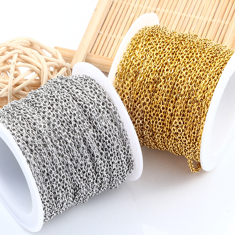 Stainless Steel Chain O-Shaped Chain Vacuum Gold Chain DIY Necklace Bracelet Various Specifications Cross Chain Wholesale in Stock