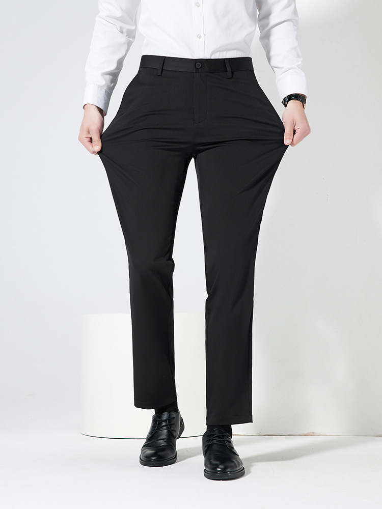 High-Elastic Casual Pants Spring Wrinkle-Free Men's Straight Business Casual Trousers Spring and Autumn Middle-Aged Long Pants