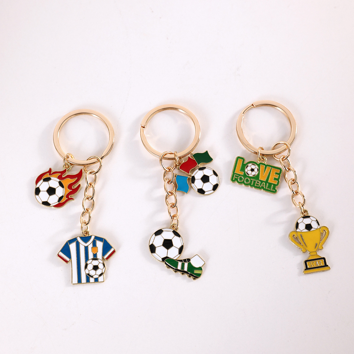 2026 Cross-Border Football Keychain Small Pendant Souvenir World Cup Cartoon Ornament Zinc Alloy Women's Bag Pendant