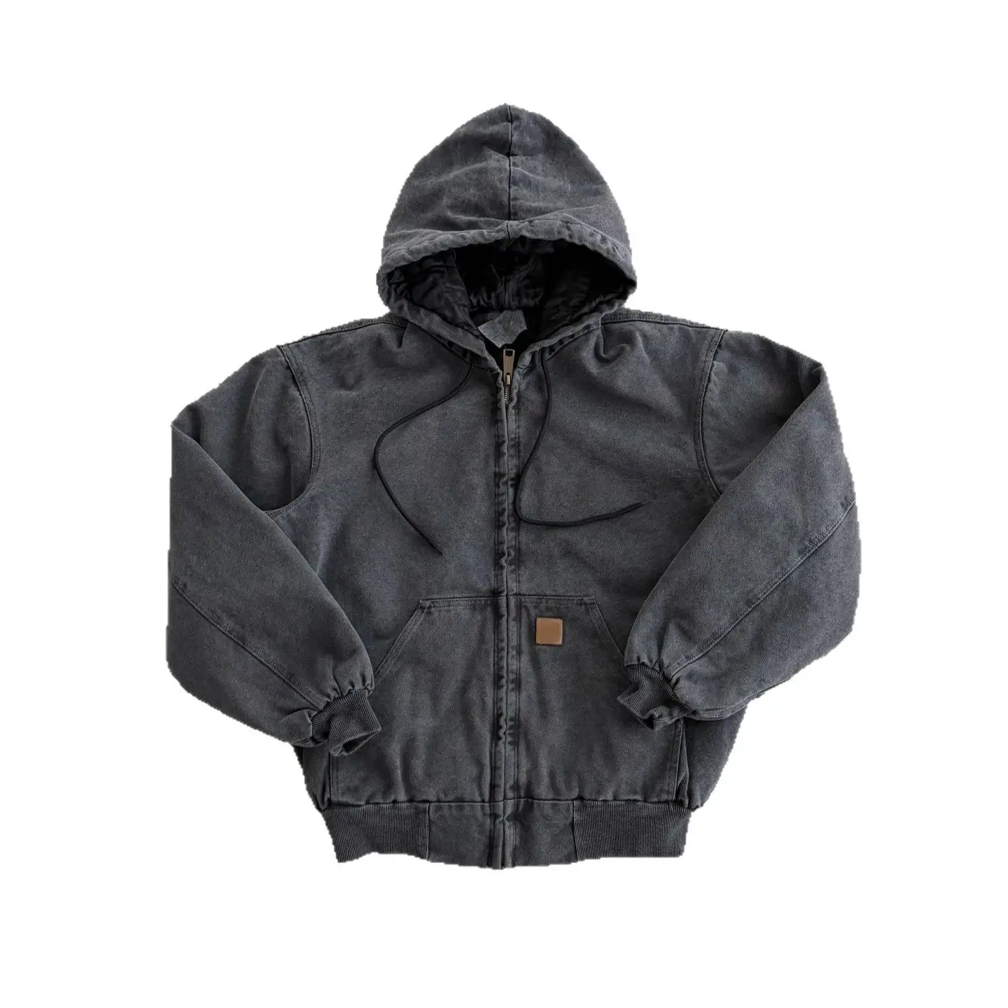 Washed and aged canvas cotton jacket