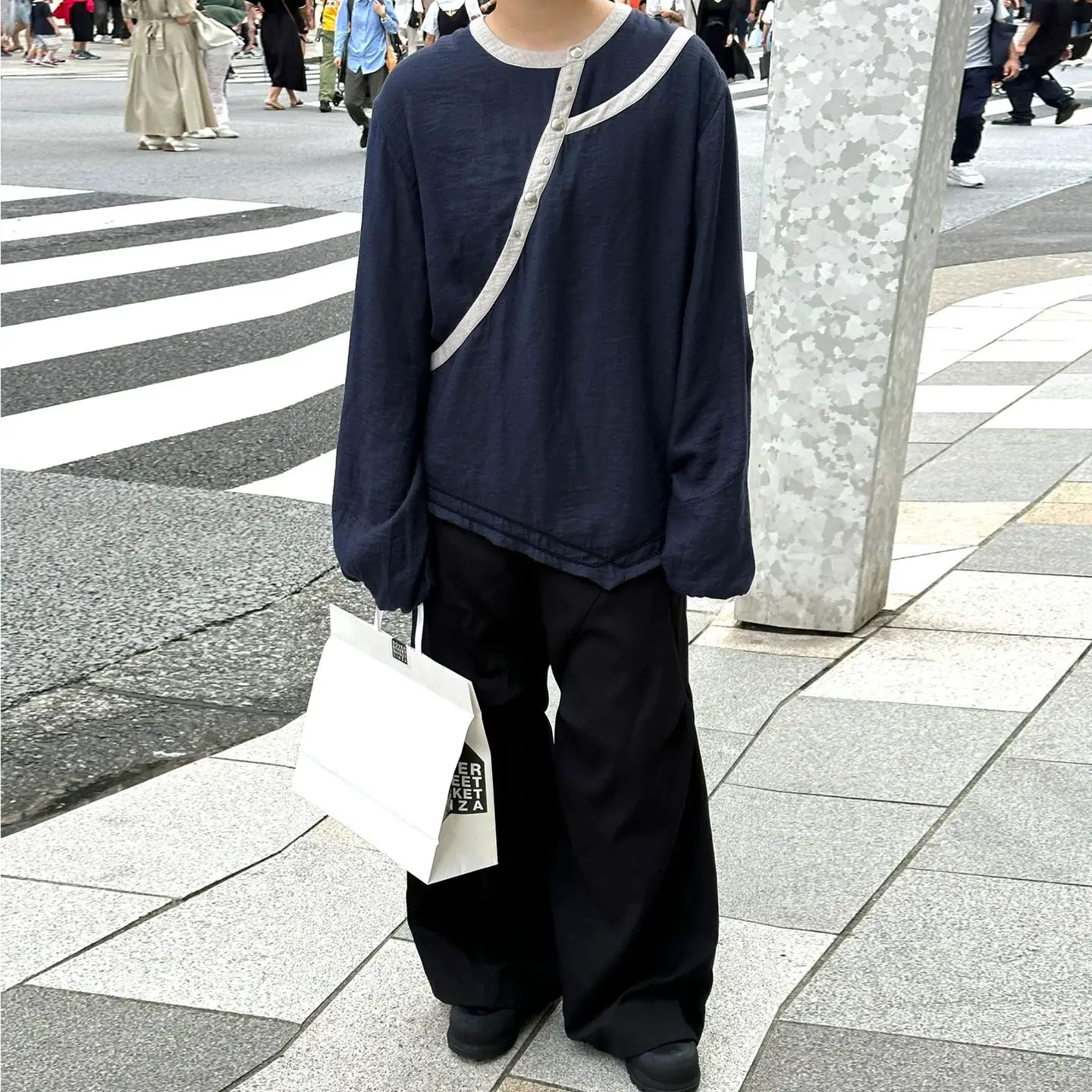 Independent Kikokostadinov style 21ss asymmetric mirror deconstruction double-layer pullover shirt for men and women