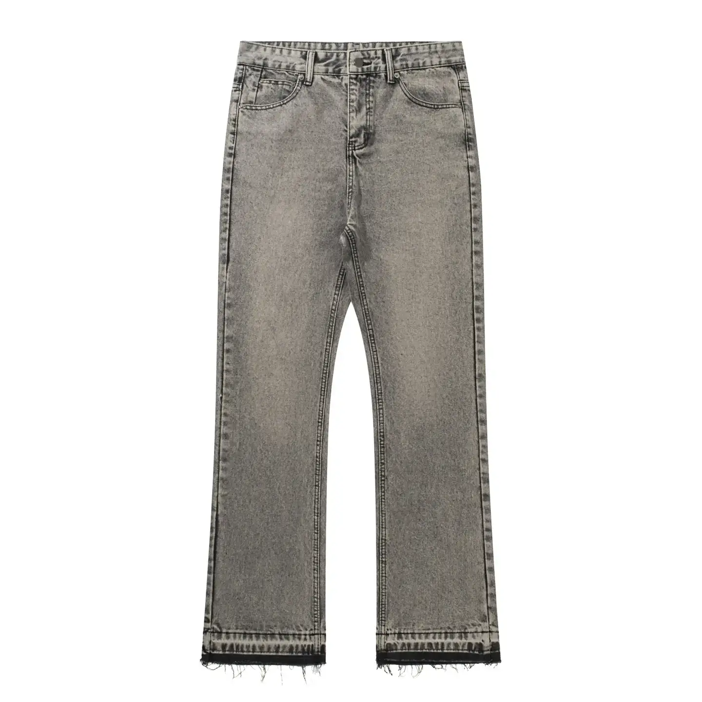American Style Smoke Grey Tassel 507 Retro Y2K Street Casual Cement Grey Trousers cleanfit Jeans