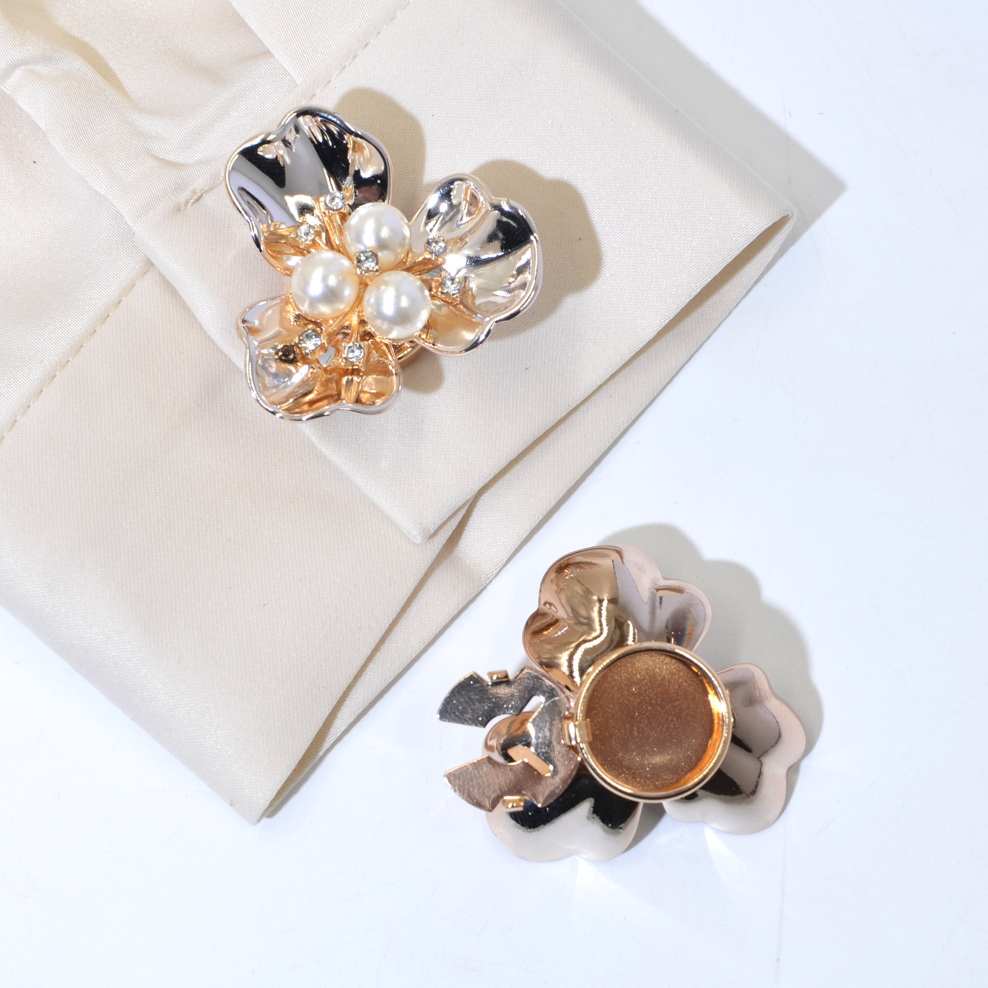Button Cover Shirt Buckle Fashion Button Lid Rhinestone Cufflinks Turtle Buckle Set Buckle Clip Accessories