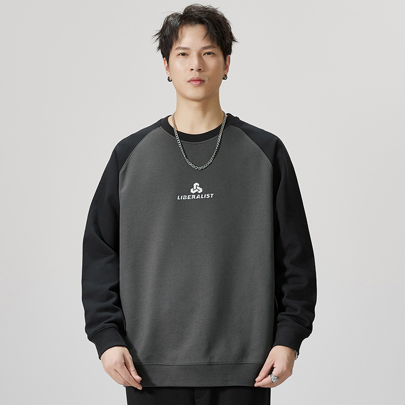F5060 | Large size men's autumn and winter new shoulder stitching horn vests men's 330g heavy loose contrast coat