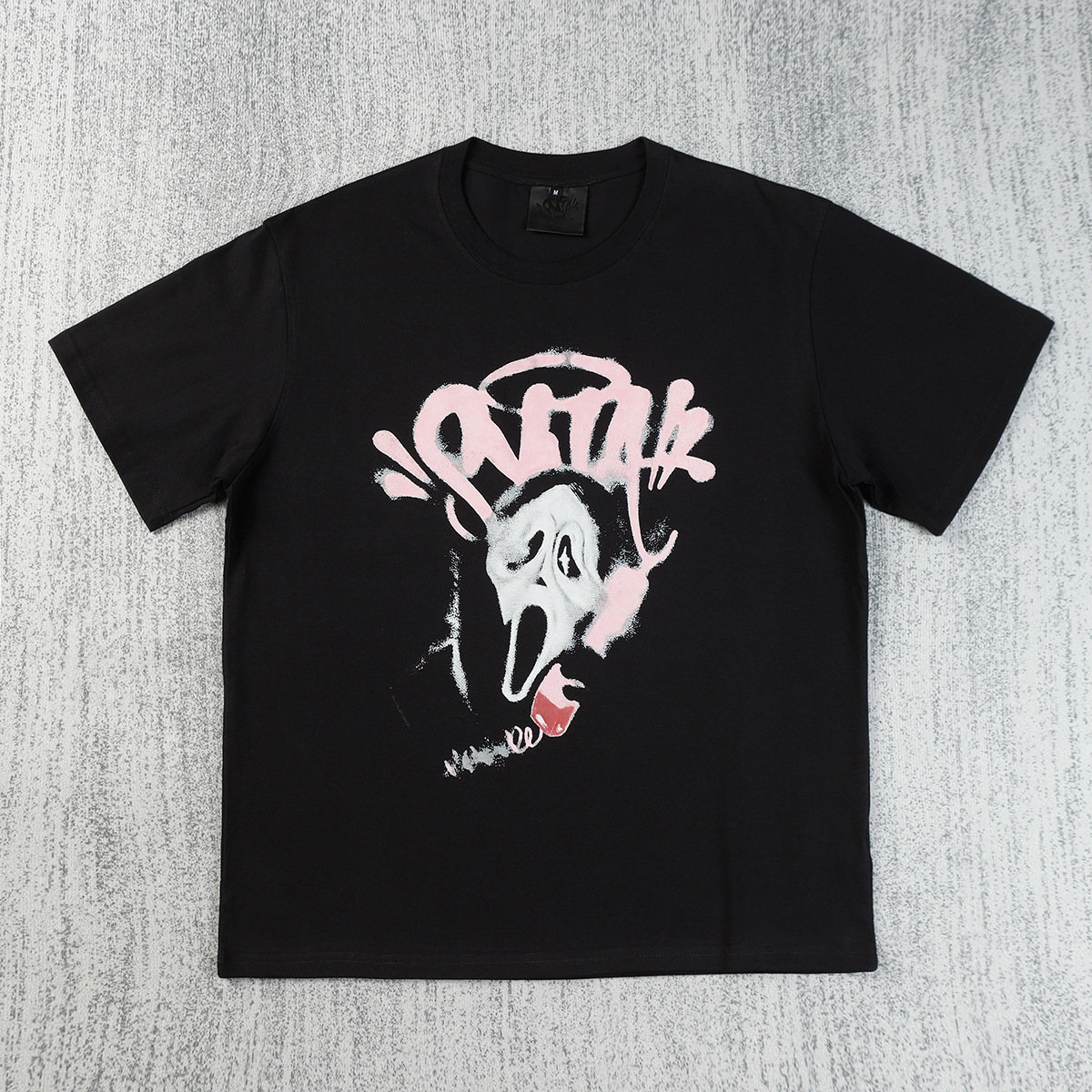 Cross-Border Export T-Shirt Syna Funny Halloween World Scream Printed Round Neck Short-Sleeved T-Shirt for Men and Women