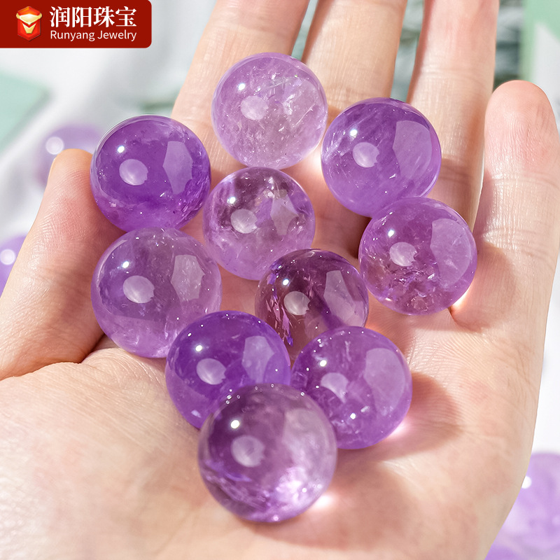 Natural Brazil Amethyst Ball Ornaments Citrine Pink Crystal White Crystal Tiger Eye Stone Ball East China Sea Crystal Ball Wholesale