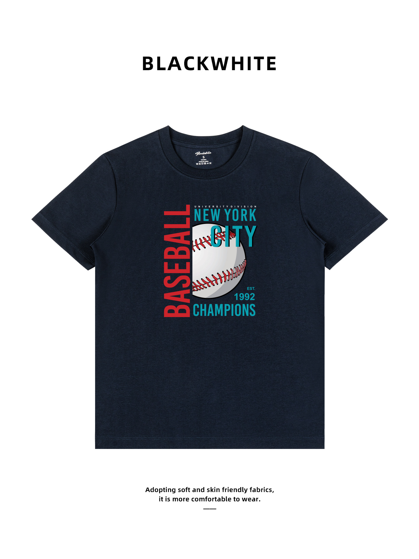 Street-Style Energetic Baseball Pattern Printed T-Shirt for Basketball Enthusiasts, Loose Antibacterial Short-Sleeve Top, Dropshipping Q674