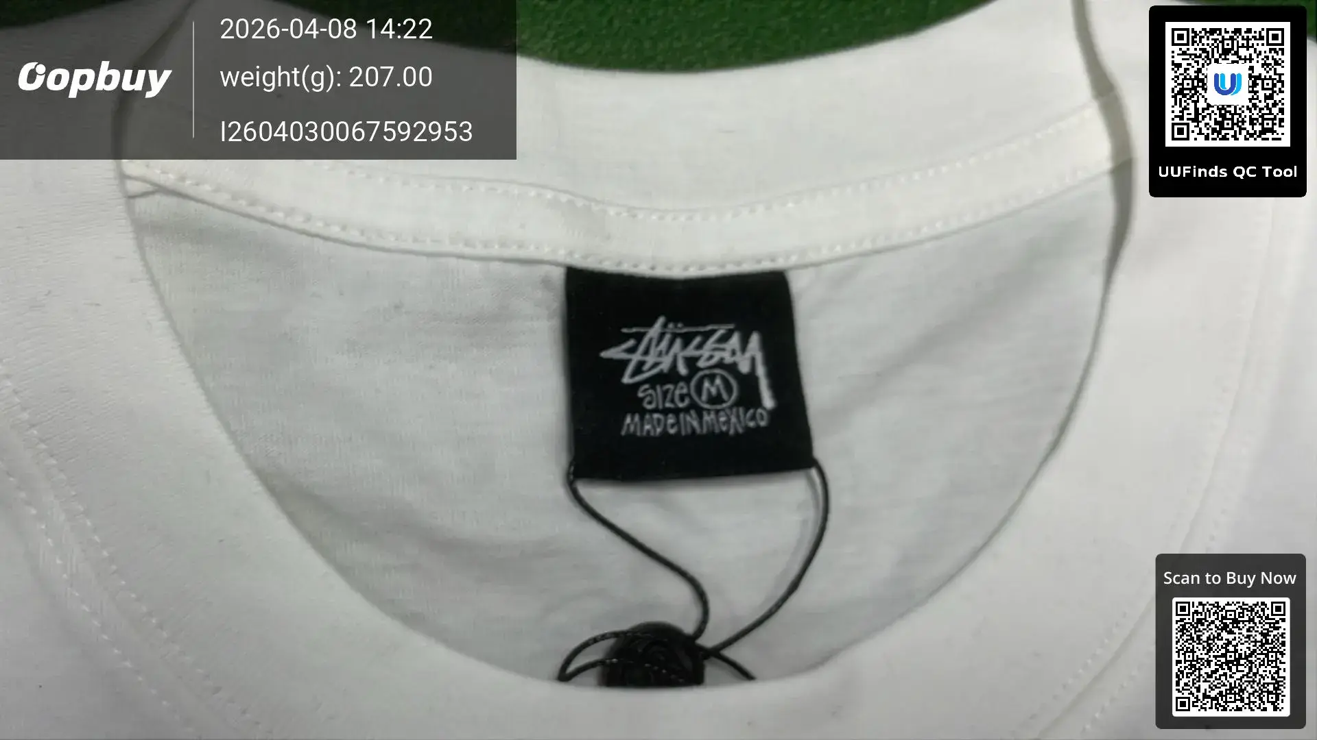 Stussy White T-Shirt Size M Made in Mexico