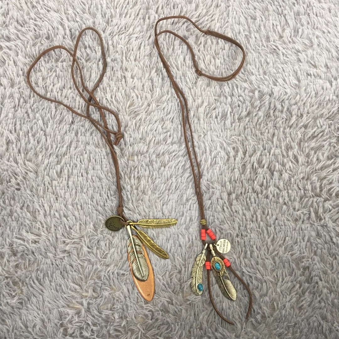 独家!余文乐同款日潮复古高桥吾郎合金羽毛叶子爪子项链套装!夏日出街必备! QC-Foto von WEIDIAN auf Qualit.ly