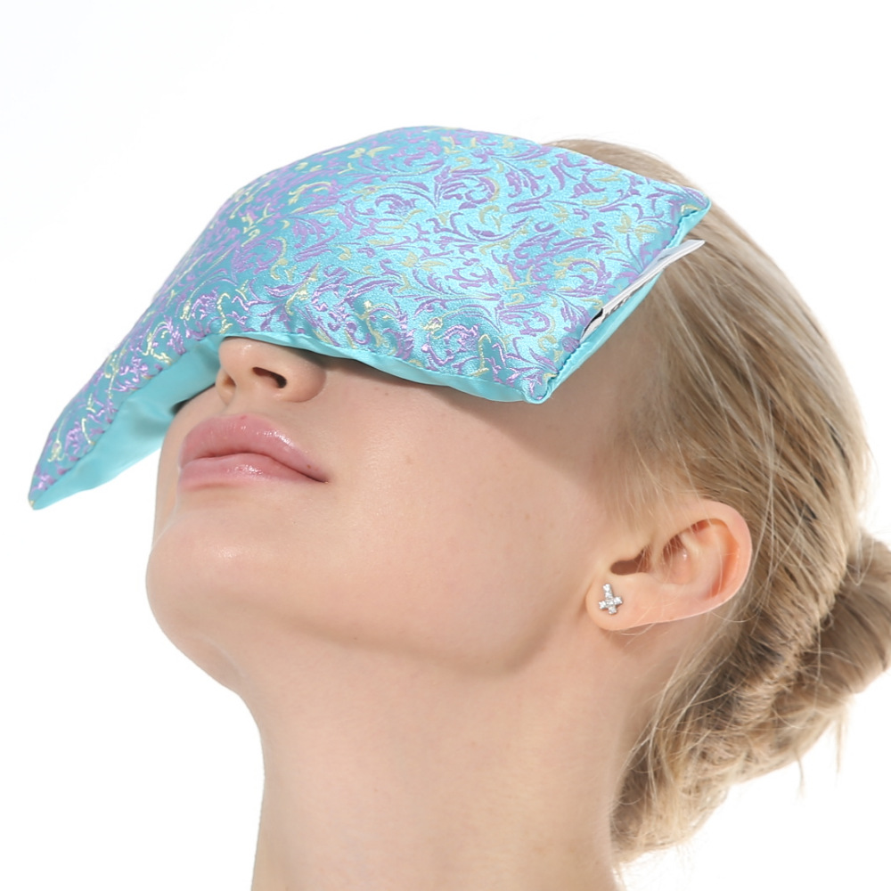 Hot Compress Expert Satin Fabric Flaxseed Filling Clear Print Gravity Microwave Heated Eye Mask Pillow