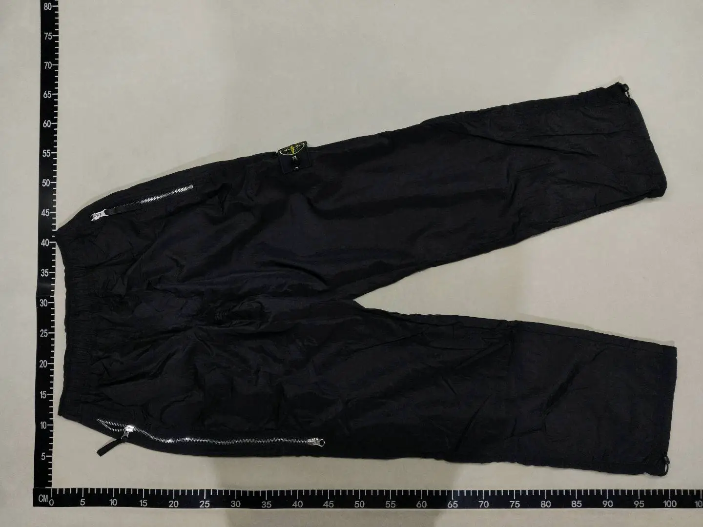Metal nylon double-sided zipper logo casual pants