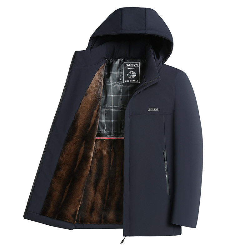 Dad's Winter Cotton Coat Jacket for Men, Winter Cotton Clothing for Middle-Aged and Elderly Men, Grandpa's Fleece-Lined Thick Warm Cotton Jacket