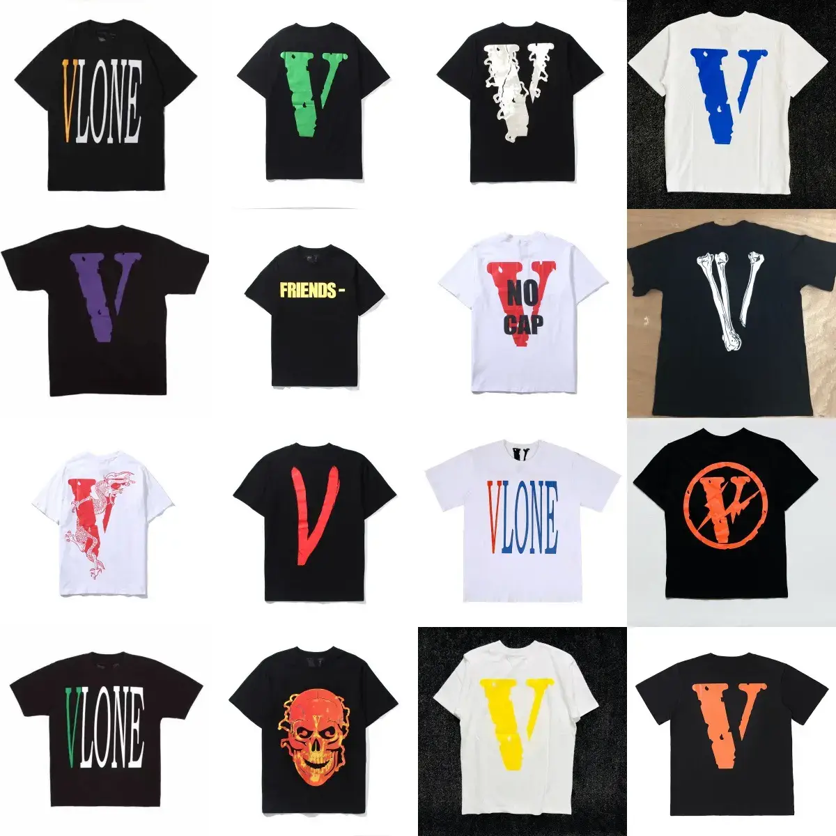 New Trendy Brand Short-Sleeved T-Shirts for Men and Women American Trendy Brand Summer New Pure Cotton Limited Edition Large V Reflective Loose Half-Sleeved Trendy