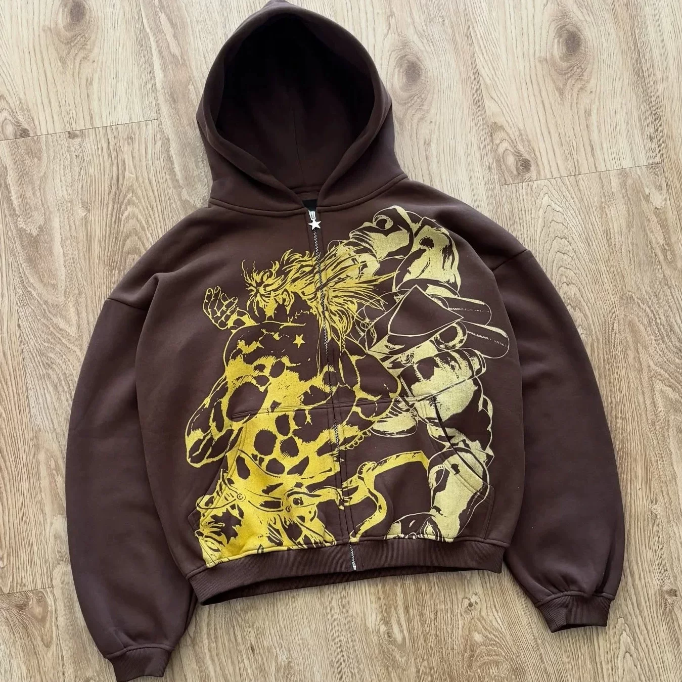 Fashionable oversized zipper hooded sweatshirt