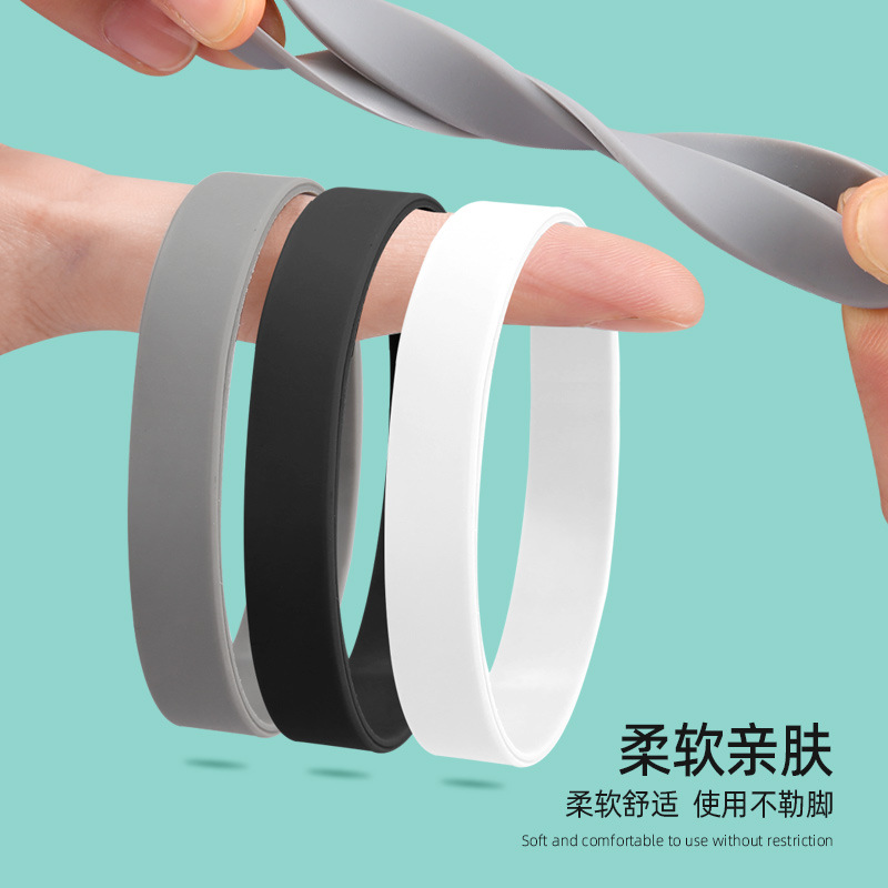 Silicone Tension Band Hallux Valgus Big Foot Bone Orthopedic Training Stretch Tensioner Solid Color Glossy Silicone Bracelet