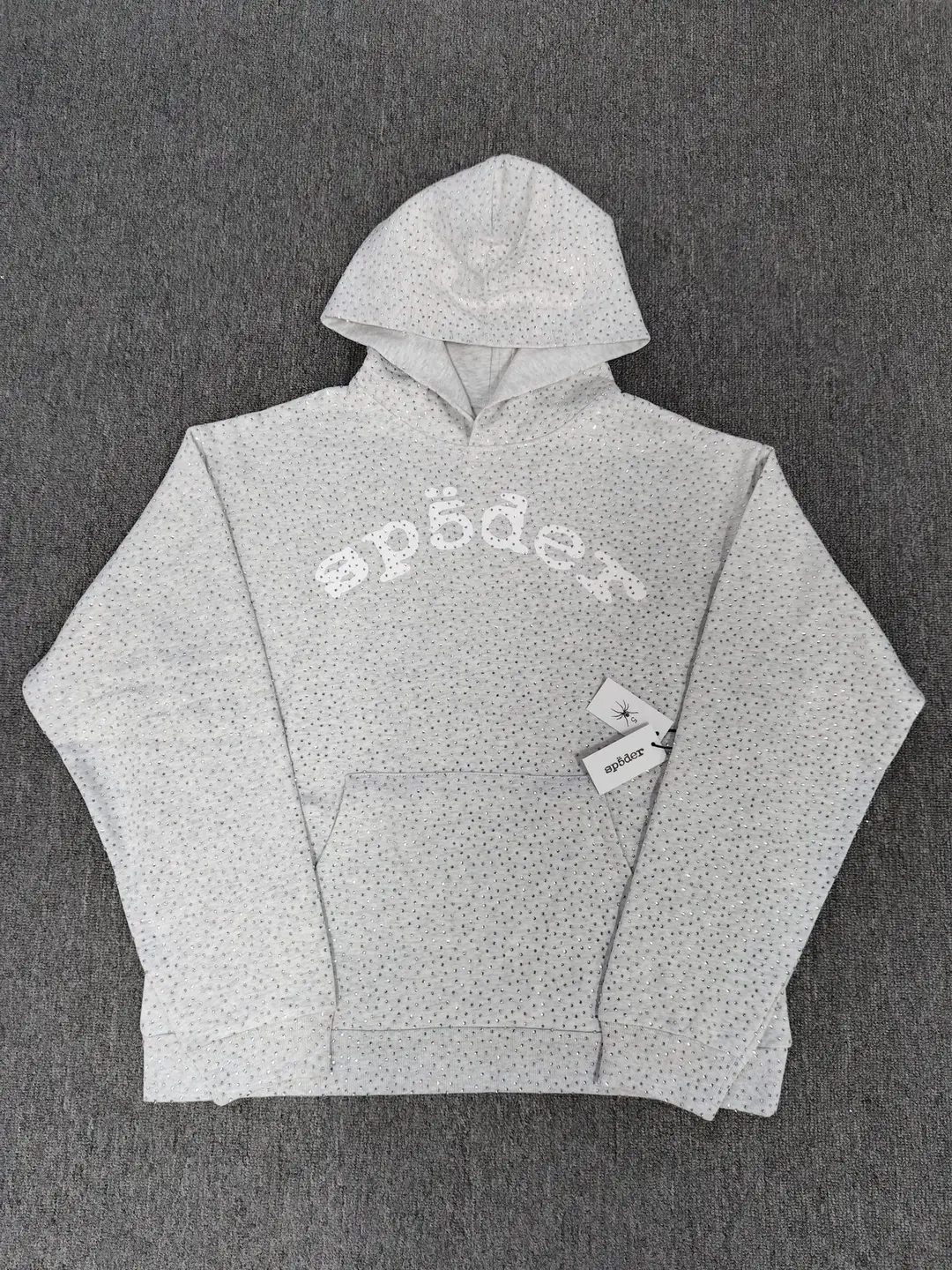 Cross-Border American New Style Hoodie 555555 Spider Full Diamond Sp5Der Hoodie High Street Trendy Brand Sweatshirt for Men