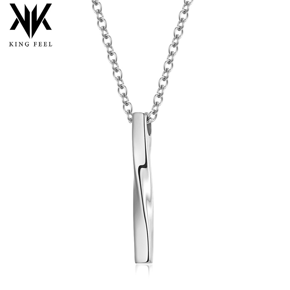 ins Harajuku Japanese and Korean Cold Style Spiral Straight Titanium Steel Necklace Mobius Trendy Men's and Women's Hip-Hop Wear Pendant