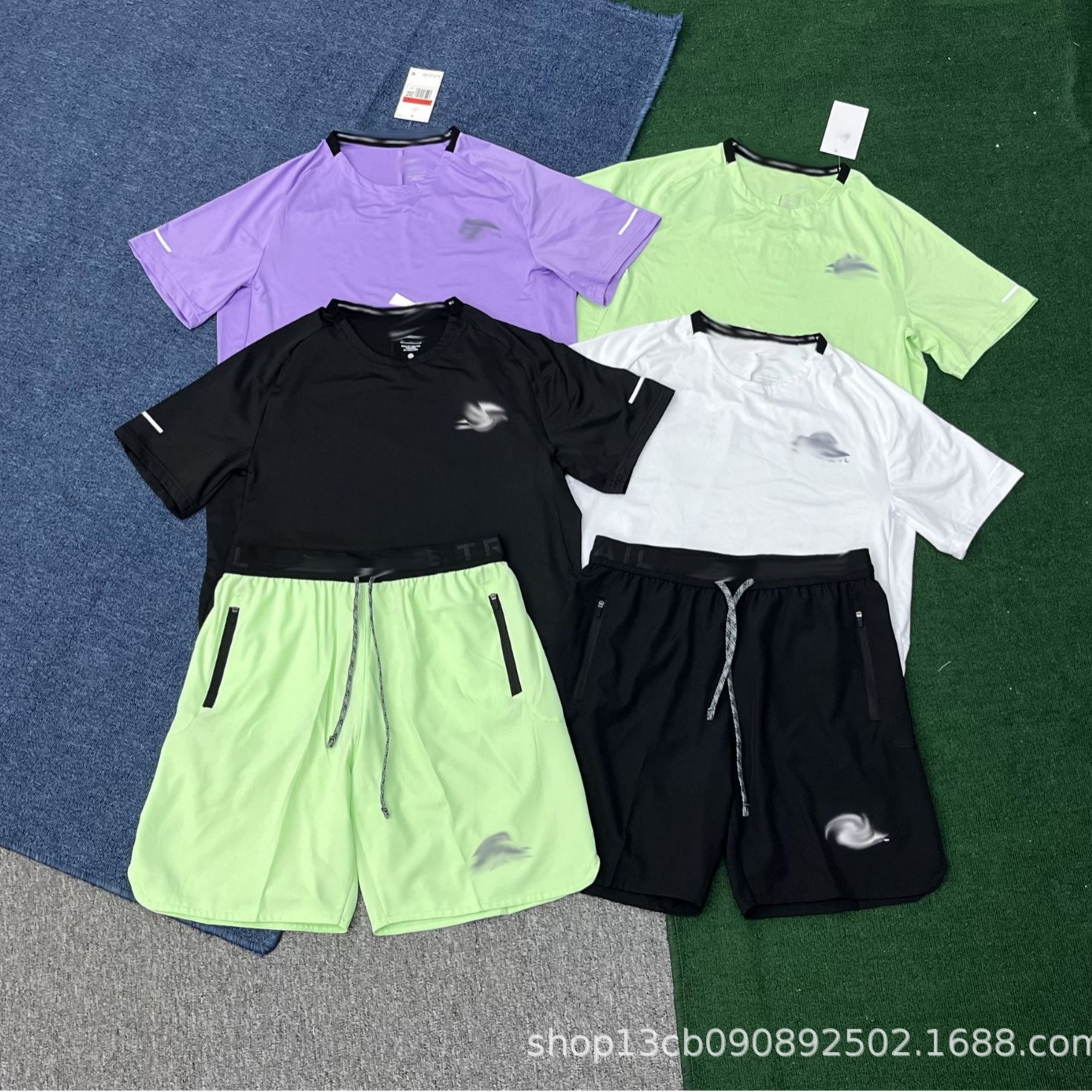 Fitness Quick-Drying Short-Sleeved Shorts Suit for Men, Summer Training, Running, Outdoor Sports, Breathable Ice Silk Thin Clothing, Guangxi