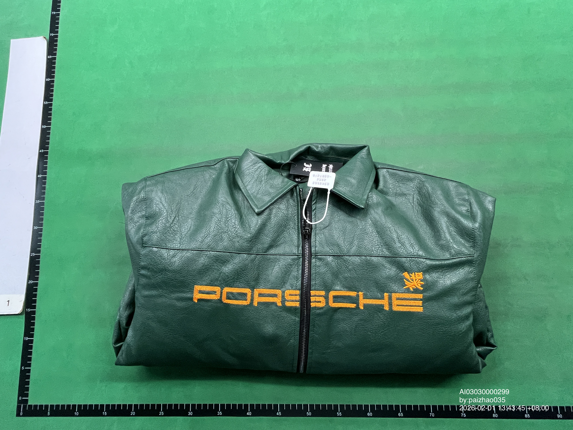 European and American Trendy Brand Porsche Racing Jacket Co-Branded with Cars and Motorcycles, Heavy Micro-Embroidery, Men's Retro Leather Jacket QC