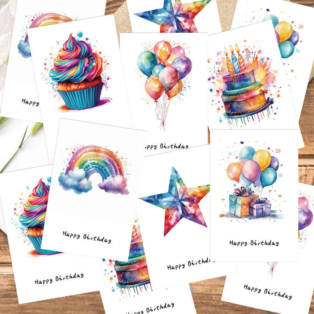 Amazon Cross-border Thank You Card Pure English Card Greeting Card Gift Card High-grade Thick Cardboard Children's Birthday Invitation Card