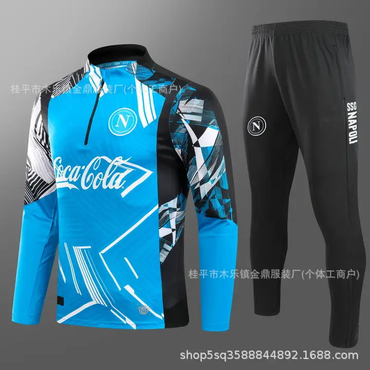 Source Factory Direct Supply 2425 Naples Adult suit Children's suit Semi-elongated Football Training Clothes