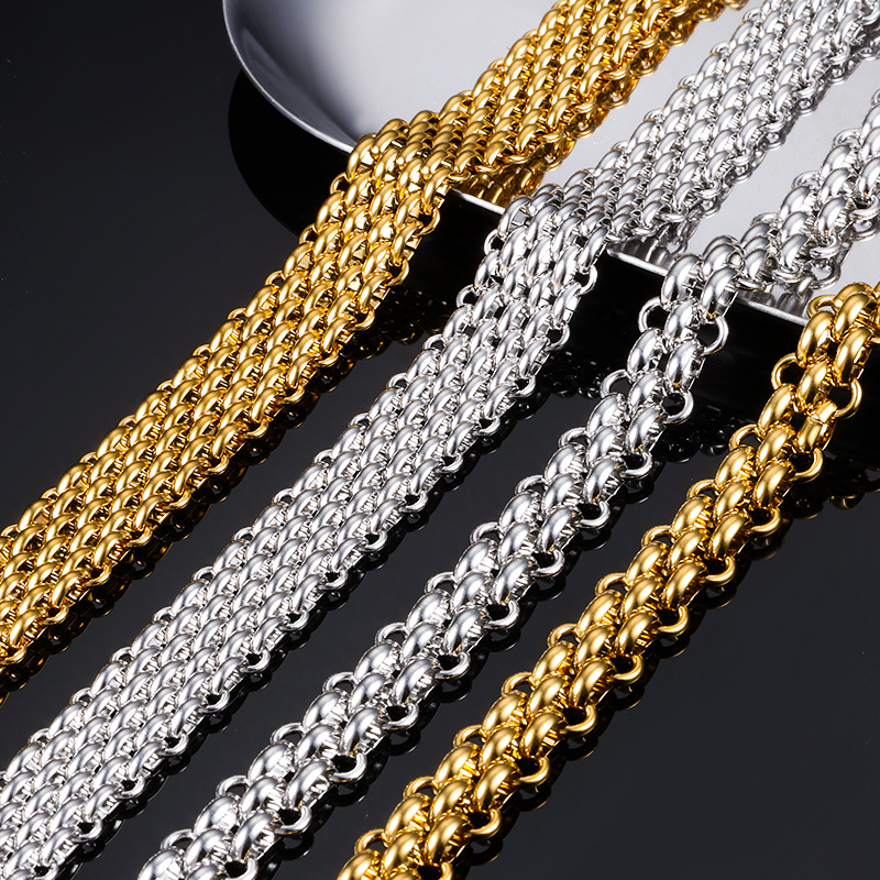 Stainless Steel Multi-Row Chain Jewelry Chain Watch Chain DIY Necklace Bracelet 3 Row 7 Row Fashion Hip Hop All-Match Accessories