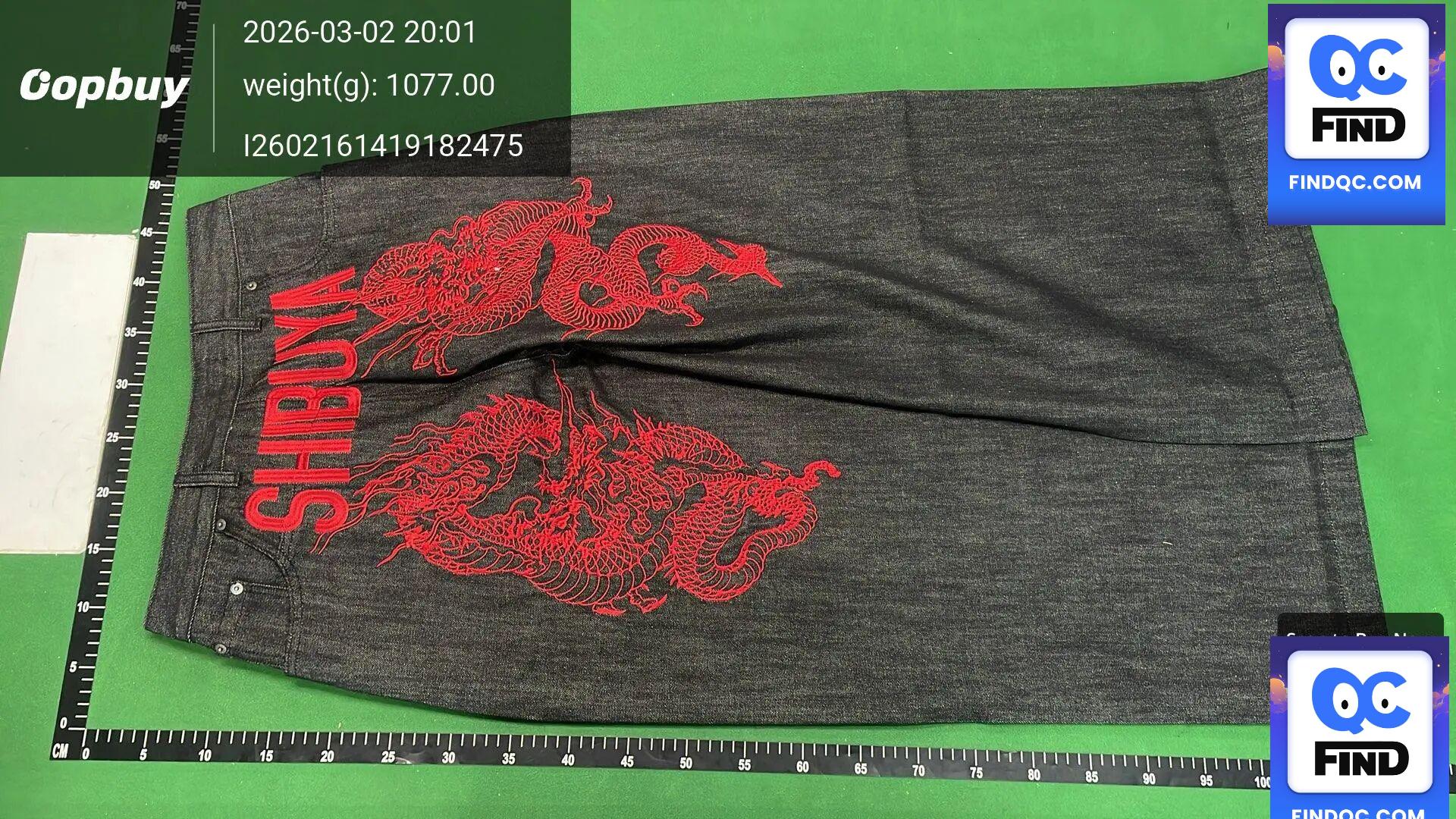 *Rye Chasin Shibuya East Asia Extreme Heavy Industry Dragon Embroidery Reversible Denim Raw Color Jeans QC