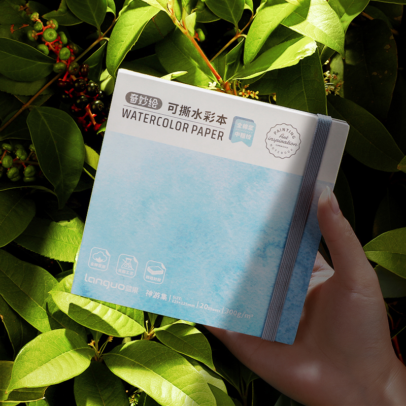 Blue Fruit All-Cotton Watercolor Sketchbook 300g Medium Texture Portable Non-Bleeding Ink Student Sketching Journal Special Sketchbook