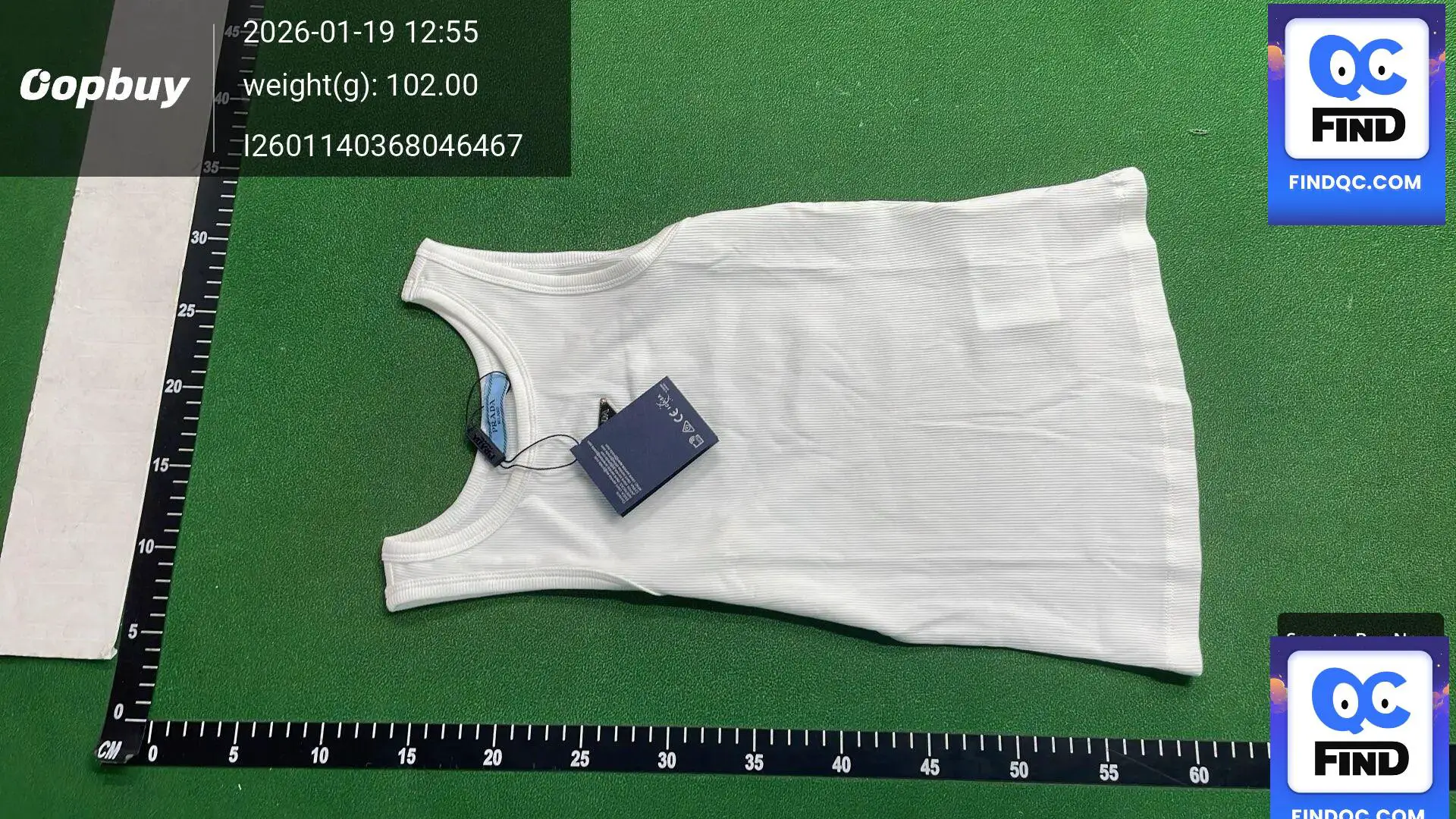 Prada White Ribbed Tank Top