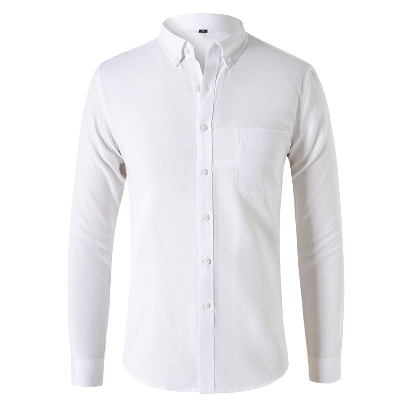 Cross-border new men's casual Oxford long sleeve shirt Korean fashion casual slim lapel shirt men's wholesale
