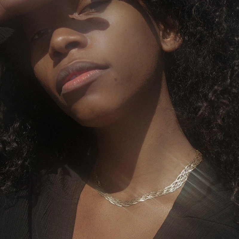European and American Hip-Hop Necklace Female Ins Braided Necklace Niche 18k Gold Necklace Simple Clavicle Chain Woolen Chain Cuban Chain