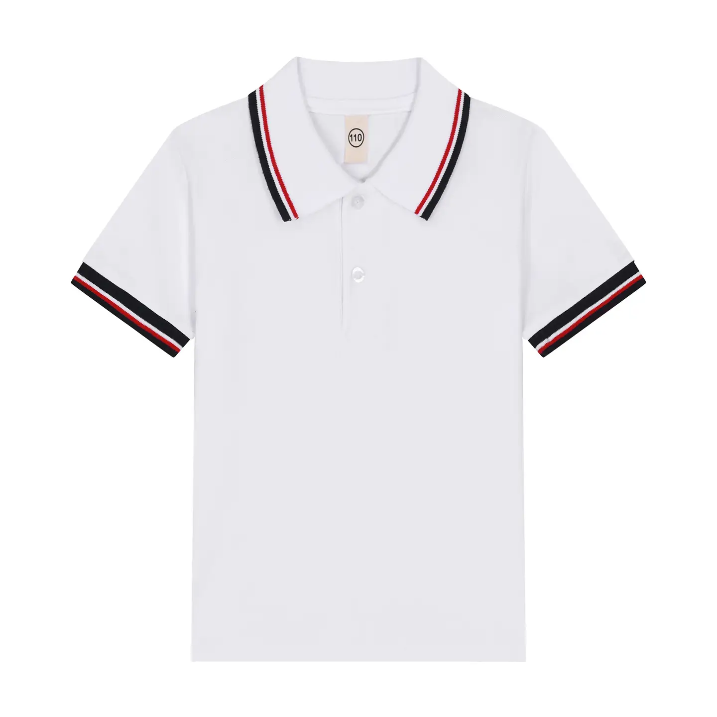 kids Children's T-shirt Cotton White Lapel Boys' Polo Shirt Girls' Primary School Students' Middle and Large Children's School Uniform