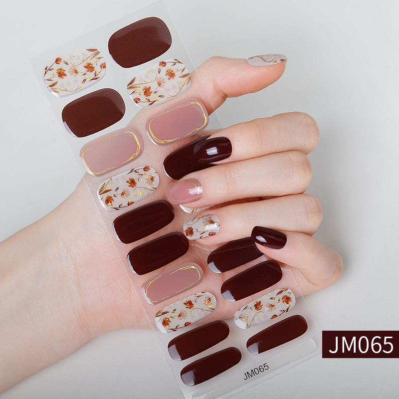 Autumn and Winter UV nail sticker patch removable wear nail sticker waterproof long-lasting semi-curing gel nail sticker