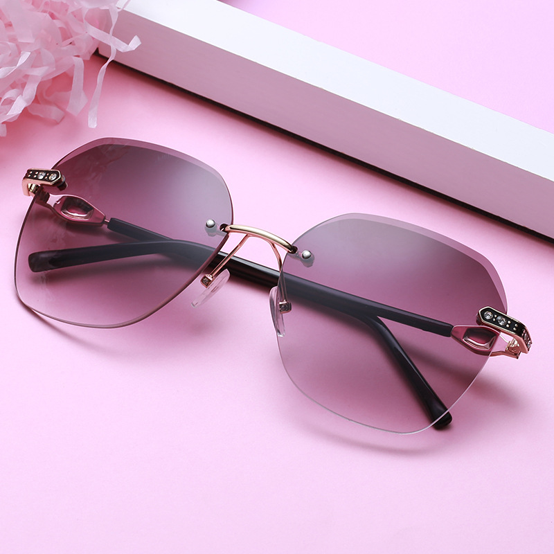 New Personalized Irregular Frameless Trim Sunglasses Ins Fashionable Exquisite Decorative Elegant Women's Sunglasses