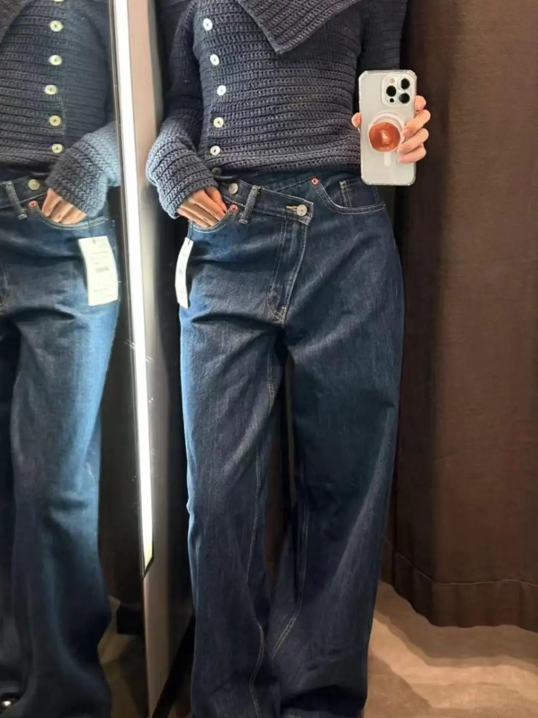 2025 Spring and Autumn New Arrival Boyfriend Style Loose Basic Versatile High-Waisted Wide-Leg Jeans for Women 8197232