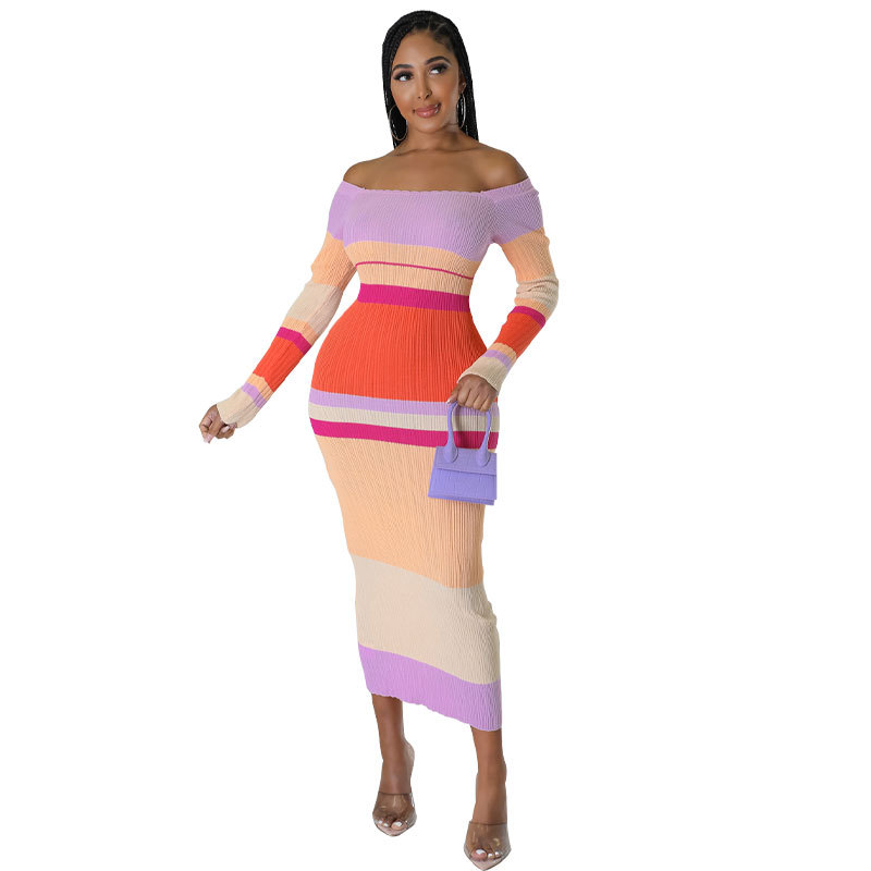 324 European and American Autumn Clothing Women's 2022 Dress Long Sleeve Skirt Small Long Skirt Autumn Cross-border High-end Women's Clothing