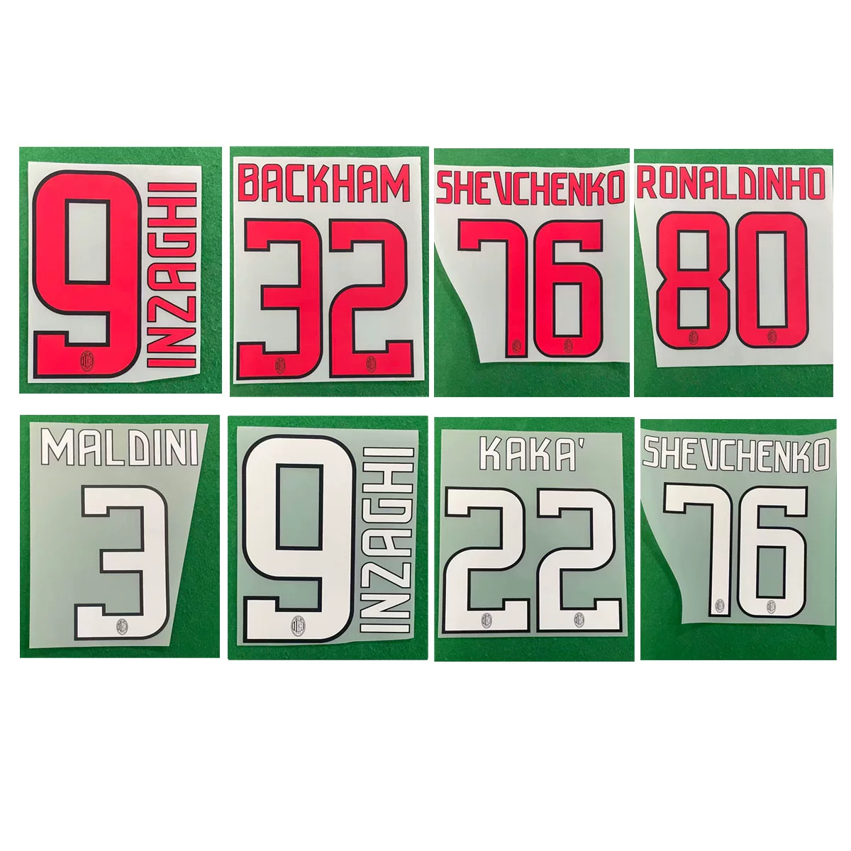 08-09Ac Retro Home Jersey with Printed Numbers: Number 3 Maldini, Number 22 Kaká, Number 32 Beckham, Heat Transfer Printing QC-foto van TAOBAO op Qualit.ly