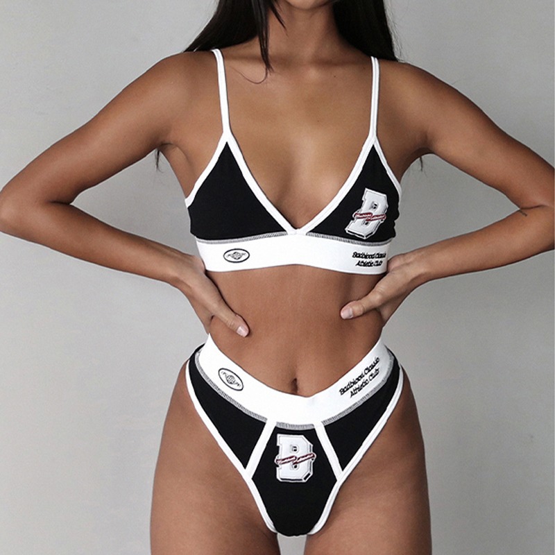 Badblood Bcac Series Triangle Cup Bra Sexy Casual Sports Bikini Niche Embroidered Intimates Trendy