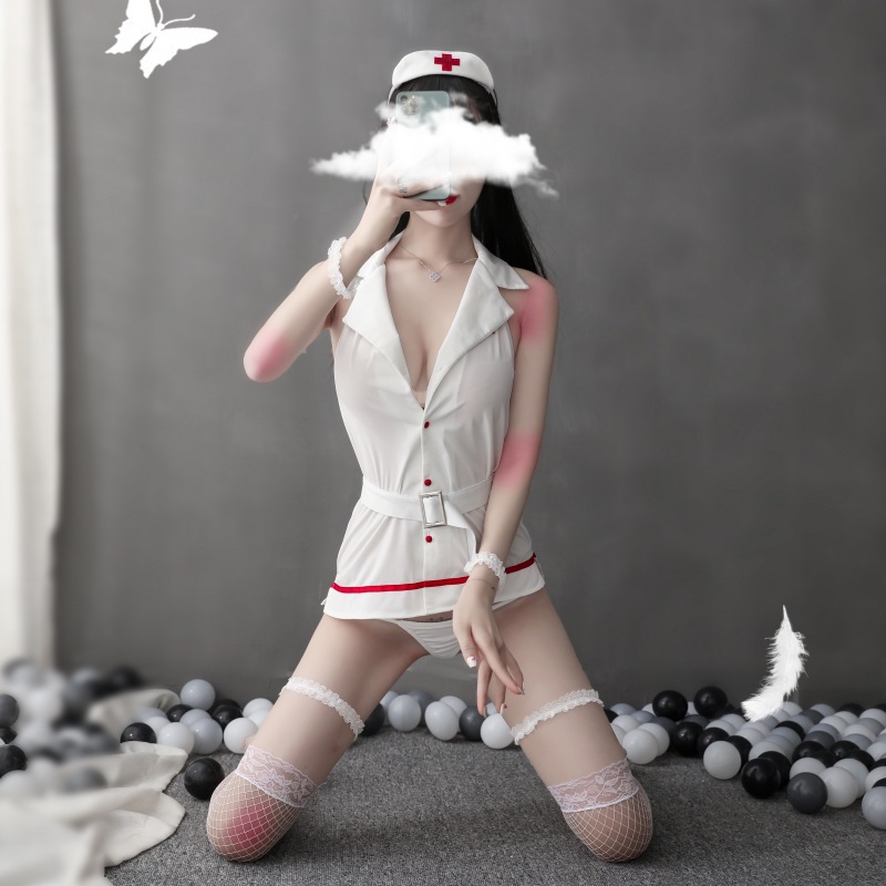 New Sexy Underwear Uniform Temptation Hanging Neck Hip Bundle Belt Cute Character Sexy Nurse Suit Generation