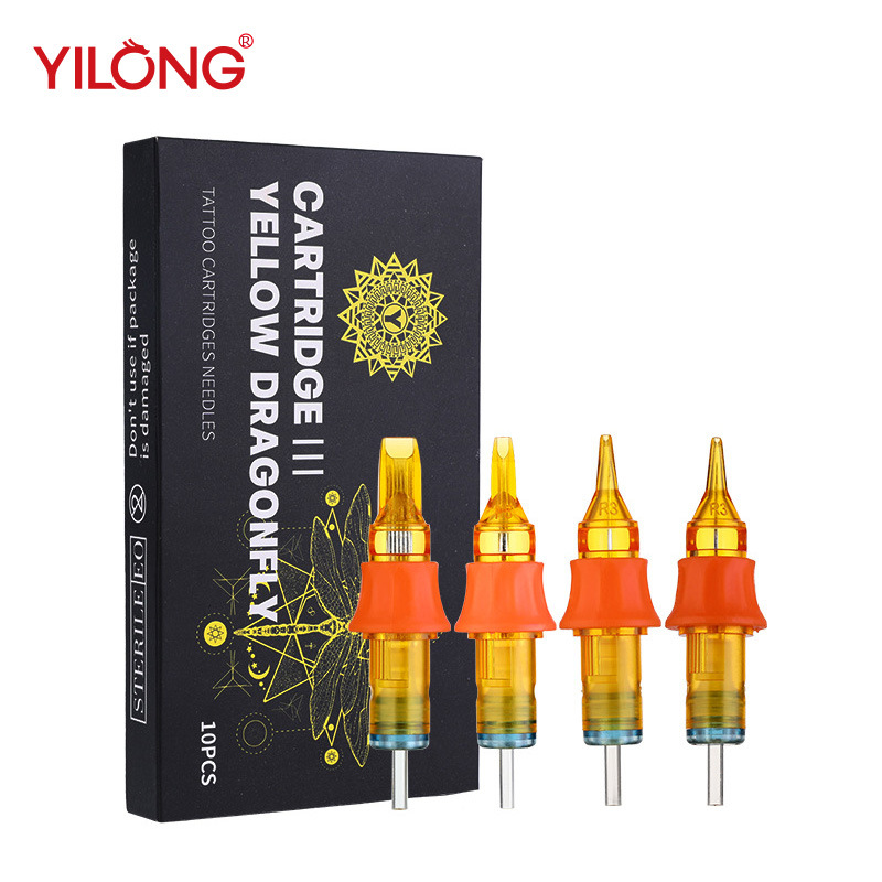 Yilong Yellow Dragonfly Tattoo All-In-One Needle New Tattoo Needle Tattoo Embroidery Needle Disposable Tattoo Needle Cross-Border Tattoo Equipment