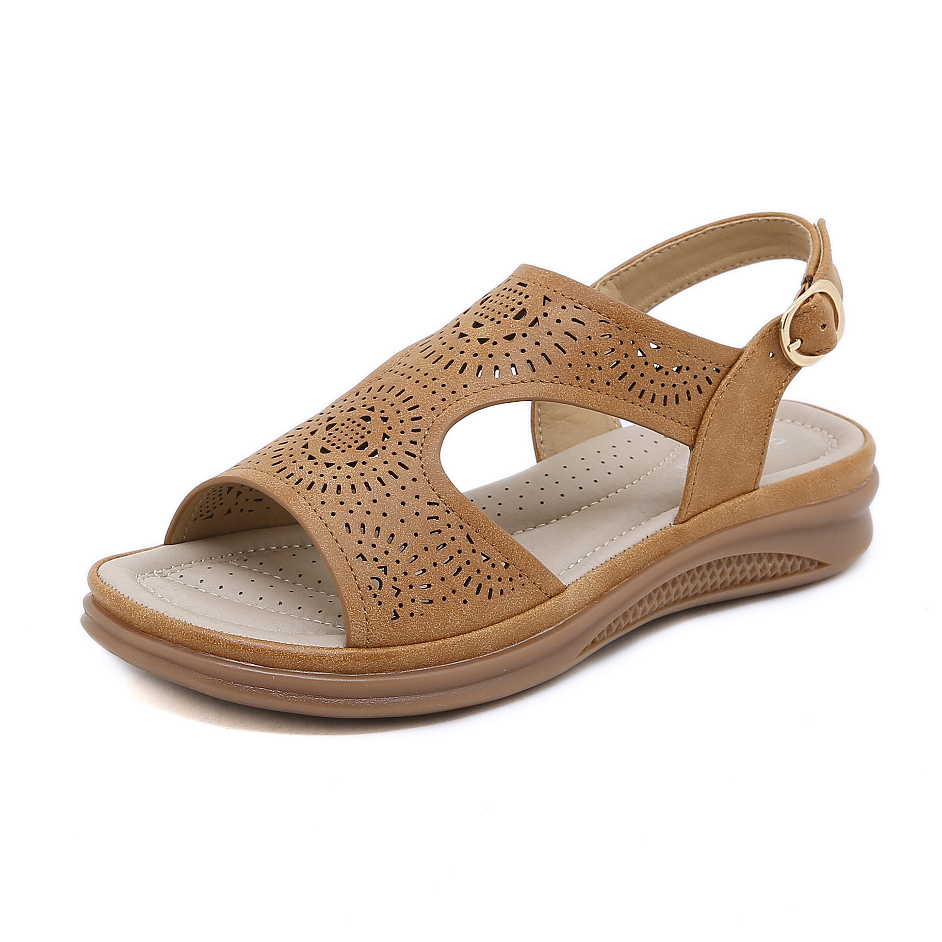 (Sold Out, No Replacement) Z637-8 New European and American Style Casual Lightweight Large Size Retro Wedge Comfortable Sandals