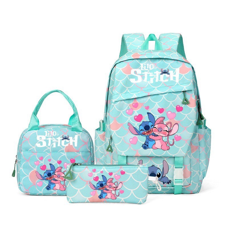 Cross-Border New School Bag Stitch Three-Piece Set for Primary and Secondary School Students Lightweight Shoulder Outdoor Trendy Backpack