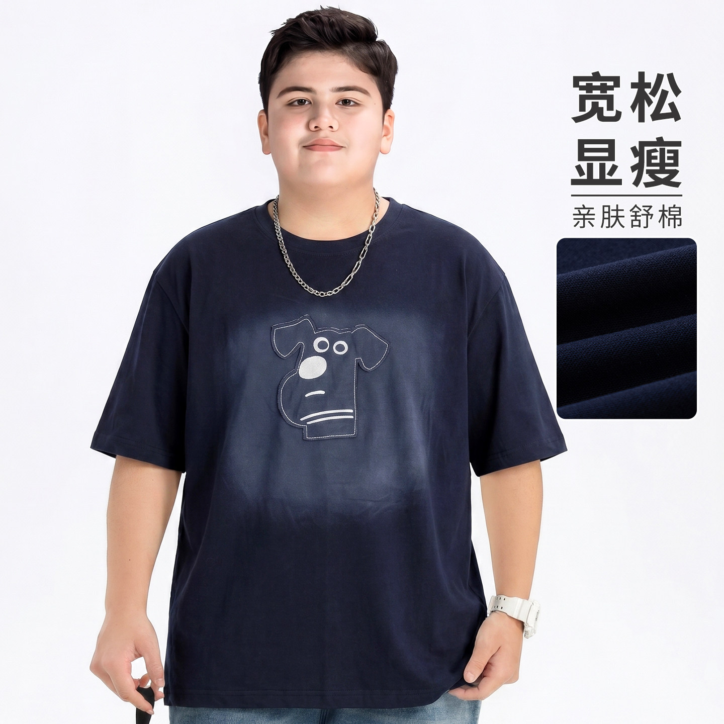 Fat Boy Children's Clothing, Boys' Short-Sleeved T-Shirt, Pure Cotton, Plus Size, Summer Wear, 2026 New Style, Medium and Large Children's T-Shirt, Boys' Half-Sleeve