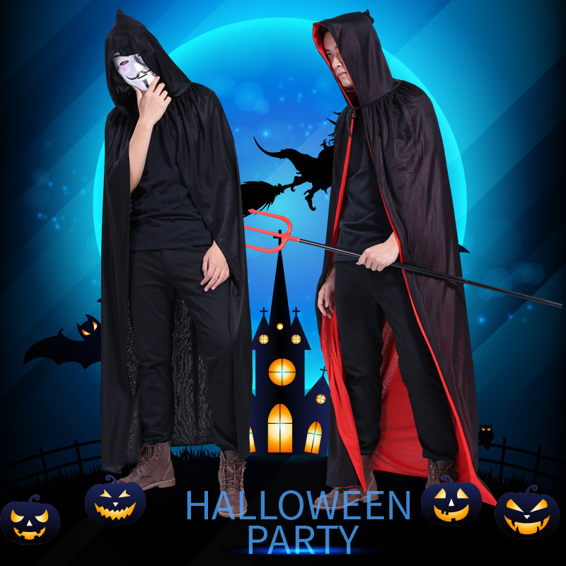 Halloween adult children's cloak Wizard robe death vampire cosplay performance costume cross-border black and red cloak