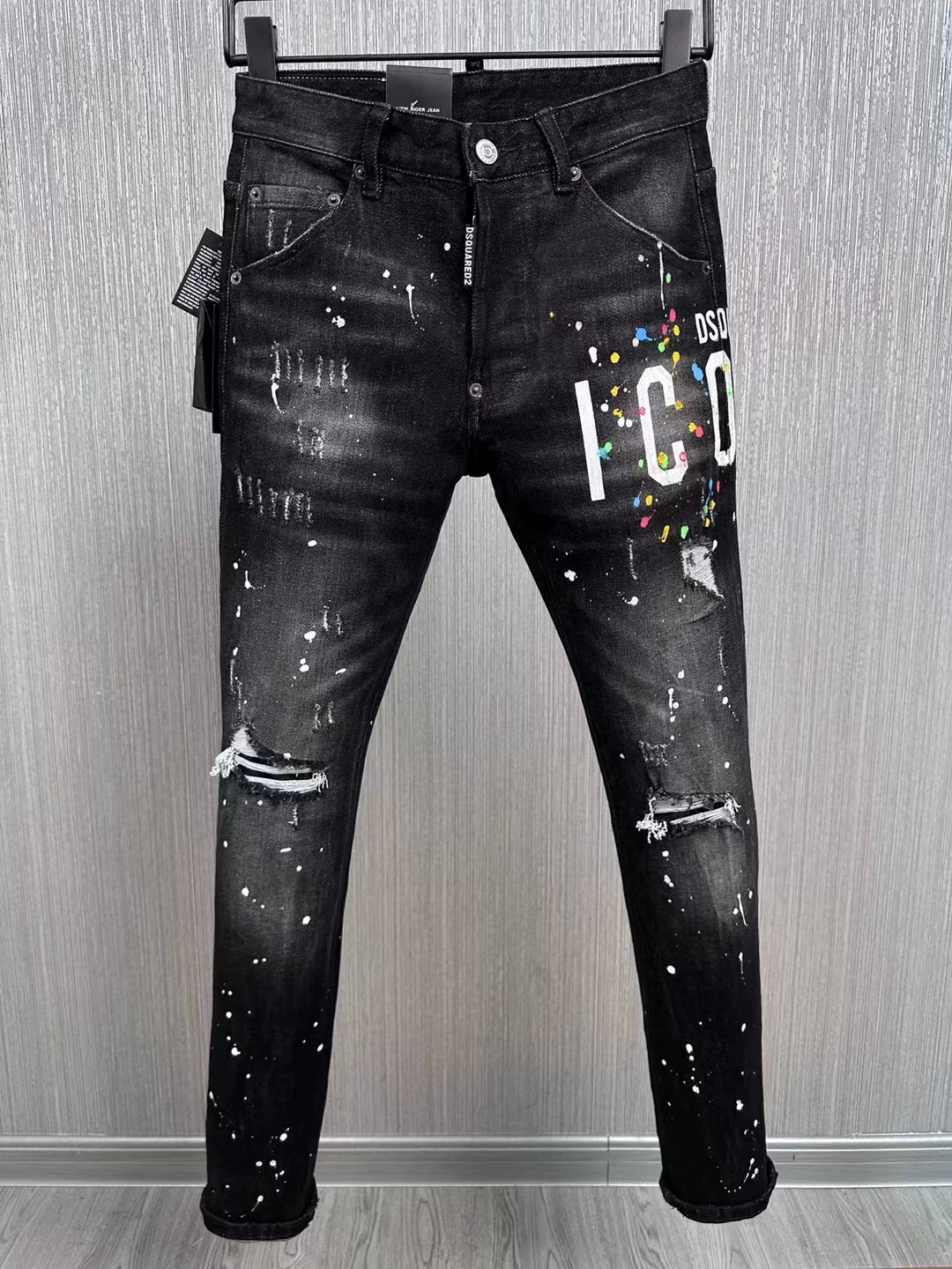 Dsquared2 jeans 2023 new piercing trend card secondary D2 men's slimming pants direct sales
