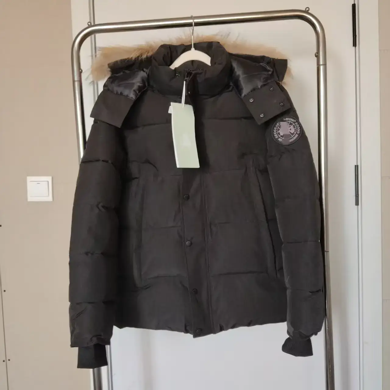 Foreign Trade Correct Version Large Goose down Jacket with Large Pockets for Couples, Unisex, Hooded, Thickened, Warm, Windproof Outerwear