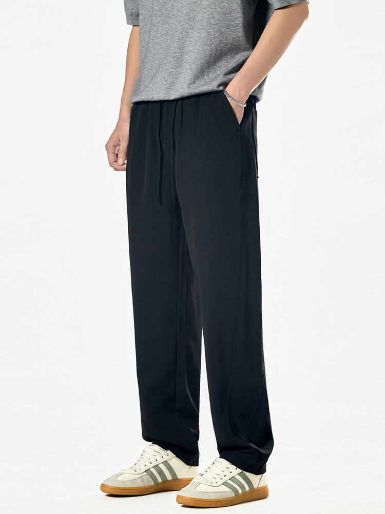 Laik Black Trendy Casual Pants for Men 2026 Spring New Design Straight-Leg Drapey Versatile Sports Sweatpants